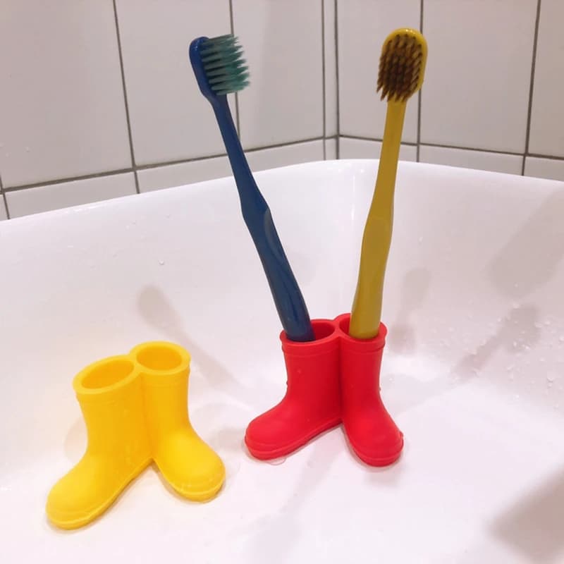 Mini stivali da pioggia portaspazzolino 45mm Mini spazzolino da denti supporto Rack elastico bagno spazzolino da denti strumento di stoccaggio staffa per spazzolino da denti