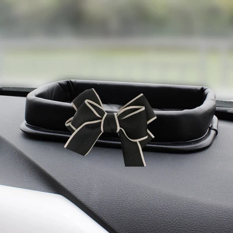 Car Styling Dashboard Storage Organizing Box Cute Bowknot Auto Dash Center Organizer Case per accessori interni chiave del telefono