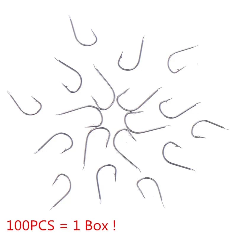Hot sale 100 pcs 1 box high carbon rim owner freshwater fishing hooks love fishing hole strong carp fishing equipment