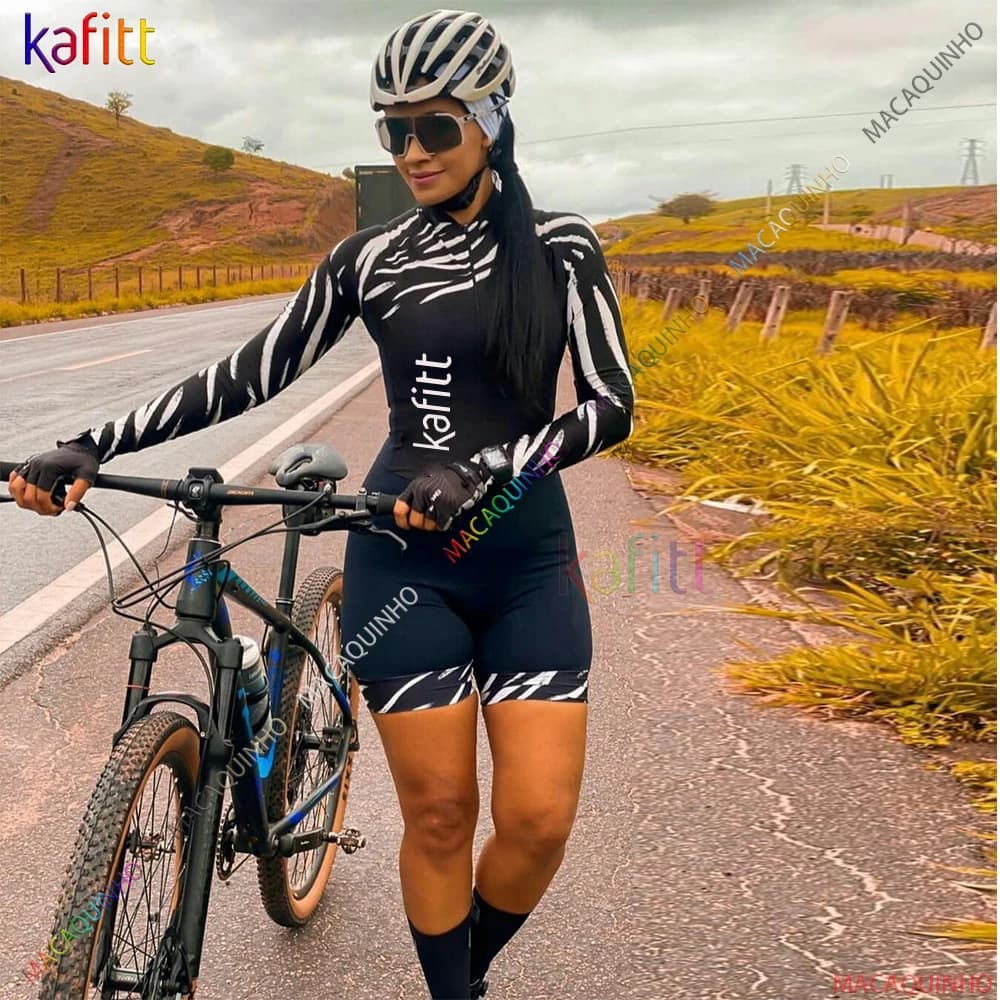 2022 Mtb women's cycling suit set kafiz long sleeves Top Gel Shorts pantyhose