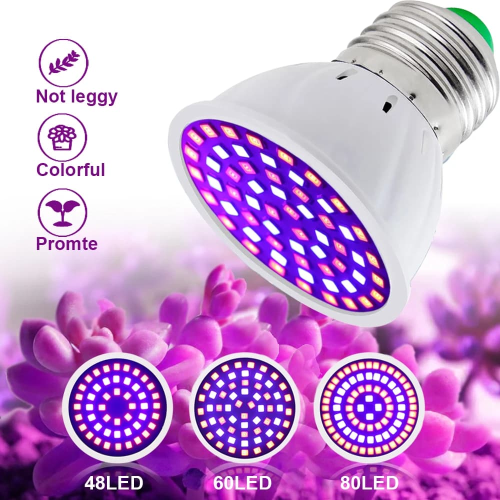 Led Coltiva La Lampadina 220V E27 60 80LED Spettro Completo LED Pianta Serra Crescita Idroponica Luce Pianta Da Interno Phyto Lampada Fiore