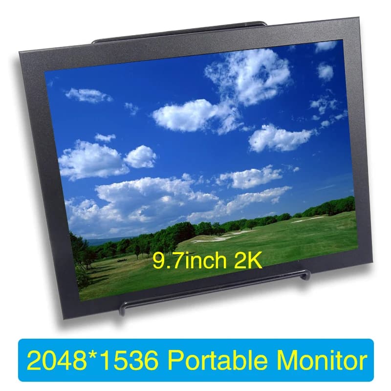 Monitor 2K da 9.7 pollici 2048X1536 Monitor portatile Display ad alta definizione Mini schermo compatibile HDMI Respberry Pi IPS LED