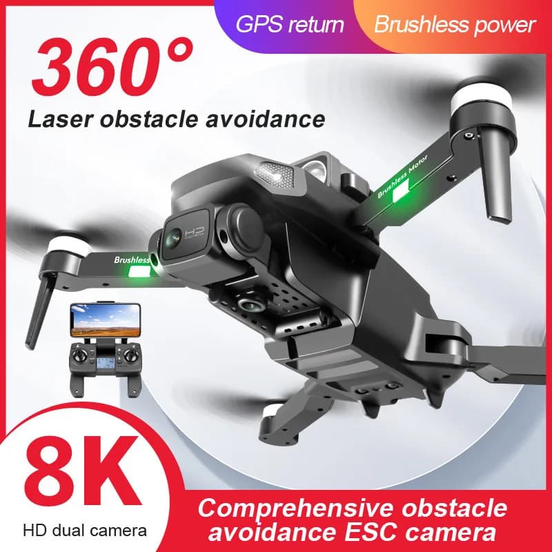 8K ESC Doppia Fotocamera Intelligente Evitamento Ostacoli FPV RC Drone 5G GPS Intelligente Segui 3000M 25 Minuti Pieghevole Brushless RC Quadcopter Modello