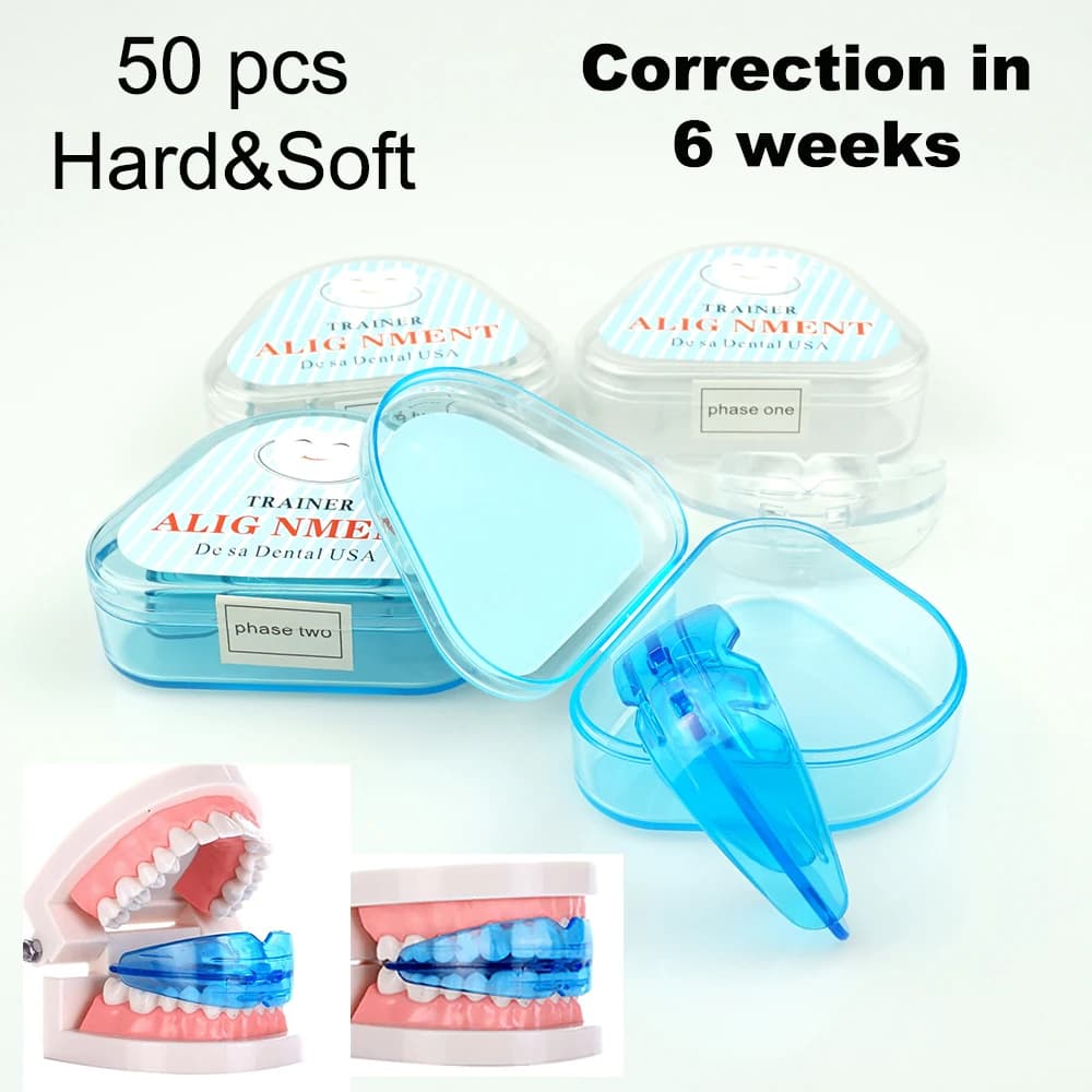 50pcs of Silicone Dentale Orthodontic Bretelle Alignment Trainer Denti Stop Bruxismo Bocca Della Guardia di Denti