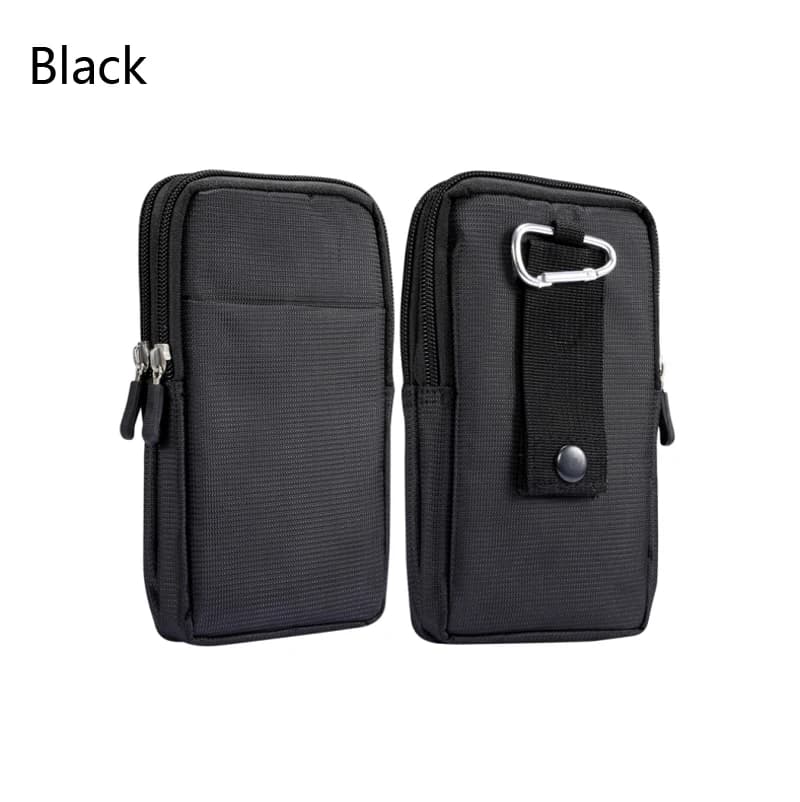Universale per tutti sotto i telefoni cellulari da 4,7-6,9 pollici Custodia esterna 2 cerniere 3 tasche Custodia a portafoglio Borsa con clip da cintura per smartphone