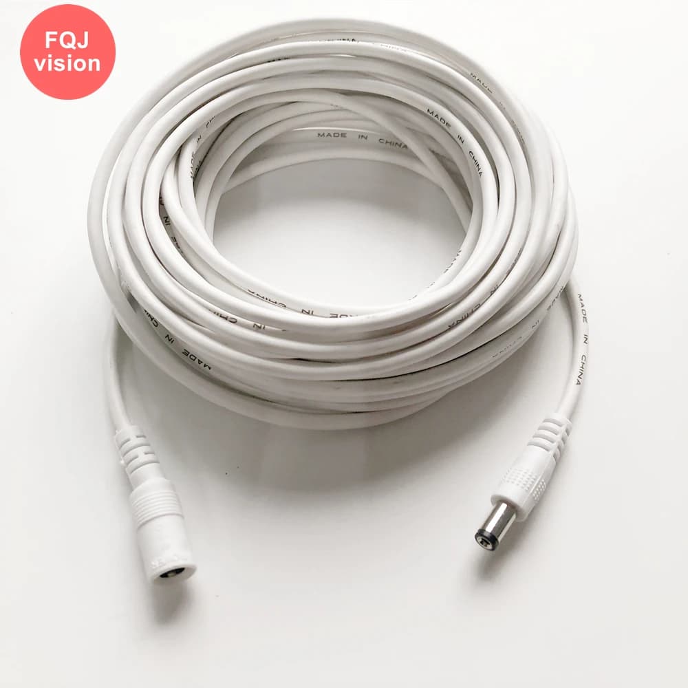 Cavo di alimentazione per telecamera CCTV DC 12V 3M/5M/10M/15M/20M/30M/50M 5.5mmx2.1mm maschio femmina cavo di prolunga bianco per telecamera di sicurezza