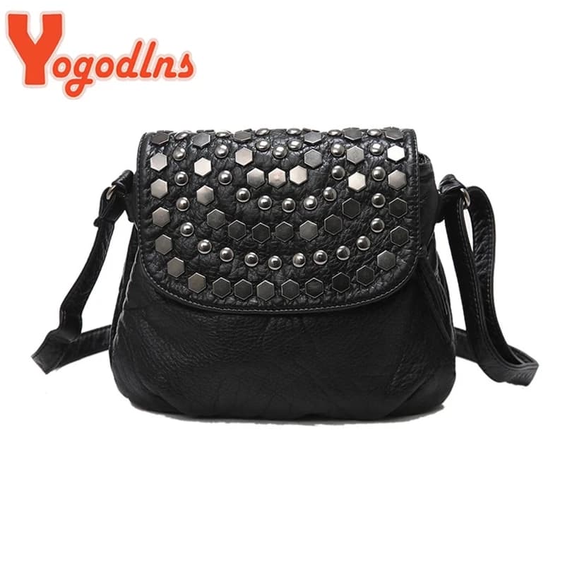 Yogodlns Moda Benveljavascope Pochette da donna Rivetto Borsa da festa in pelle per ragazze Borsa a tracolla piccola Borse a tracolla da sera