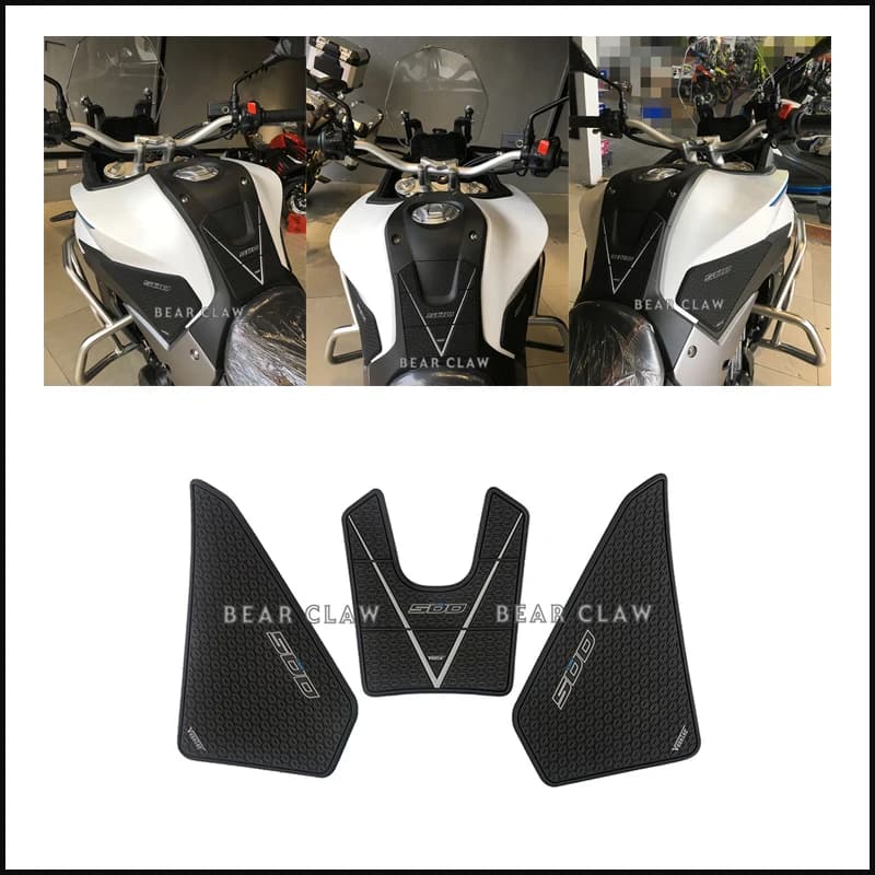 For Loncin Voge Longxin wuji 500DS DS500 500ds Motorcycle Relief of Carro Decalcomania Protection Armed Gas Ginocchio Grip Tank Traction Pad Side