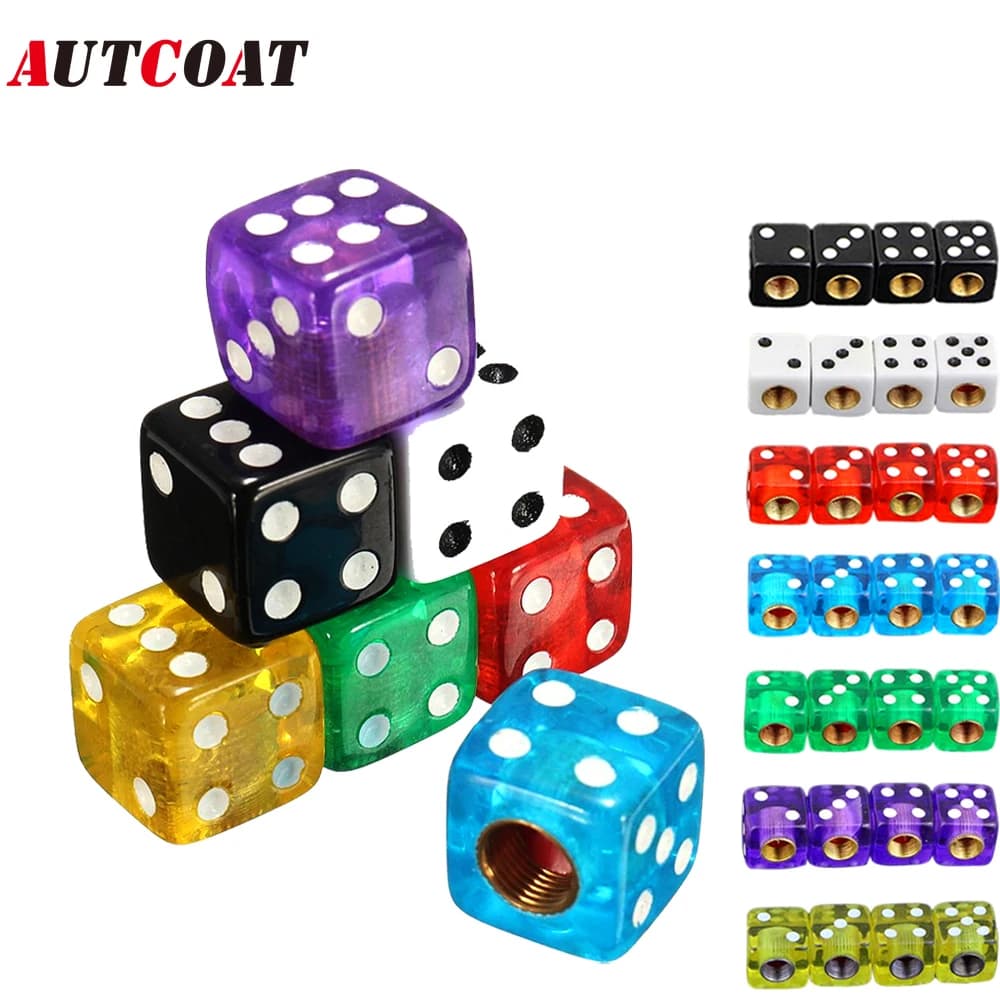 AUTCOAT 4/8 pezzi tappi stelo valvola pneumatici dadi, dadi universali in plastica copertura tappi aria stelo valvola pneumatico auto per auto/bicicletta/moto