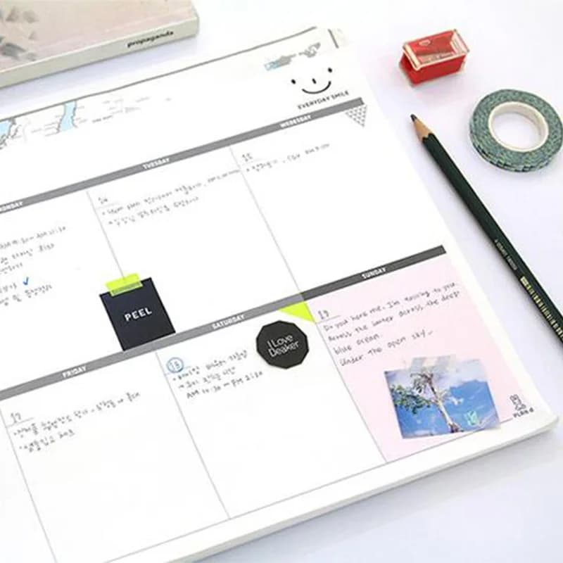 Agenda settimanale A4 grande da 46 fogli per lavoro d'ufficio Agenda giornaliera mensile per lo studio Libro di appuntamenti in formato A4