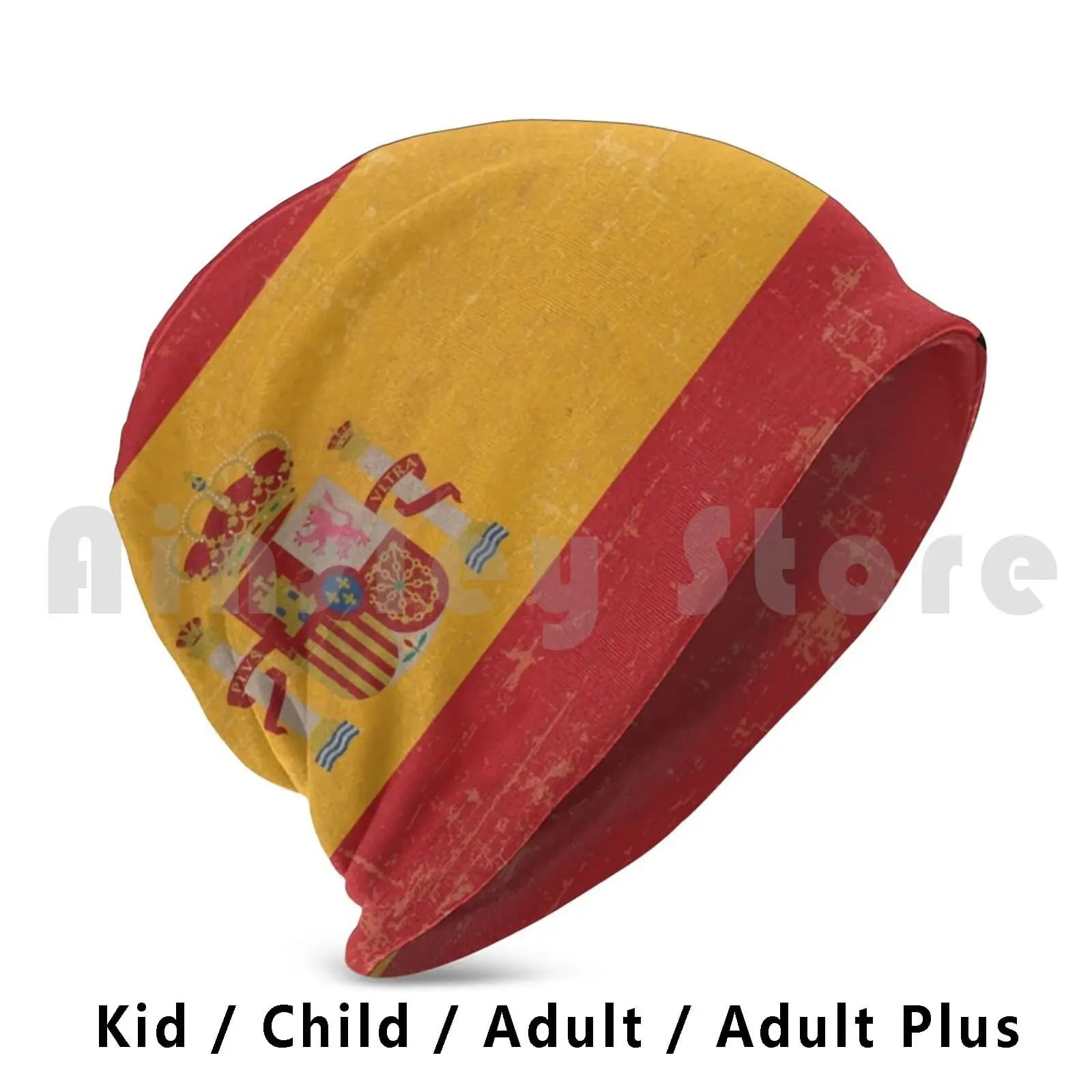 Old Scuffed Spain Flag Gift Idea Beanies Pullover Cap Comfortable Spain Spanish Spanish Flag National Colours