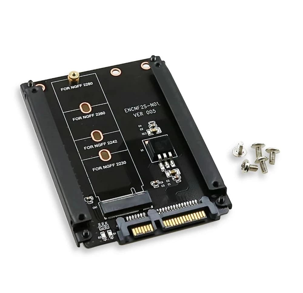 Metal Case B+M Key M.2 NGFF SSD To 2.5 SATA 6Gb/s Adapter Card With Enclosure Socket M2 NGFF Adapter With 5 Screw