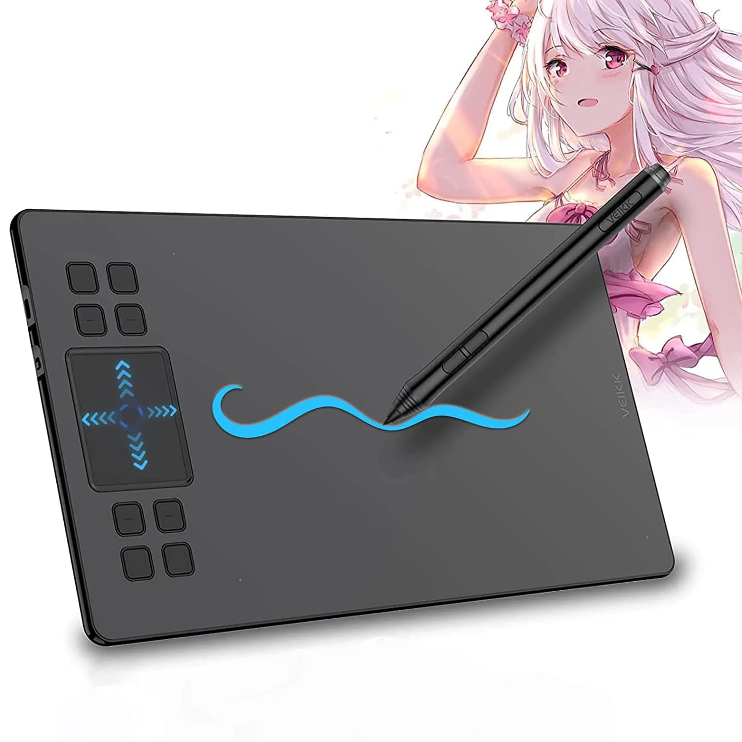 VEIKK A50 Tavoletta grafica da 10 x6 pollici Tavoletta grafica digitale Android Windows MAC con penna senza batteria a 8192 livelli