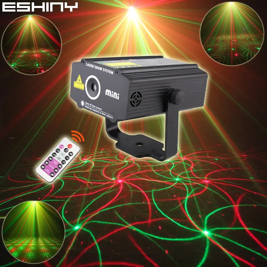 ESHINY A Distanza R & G Modelli 4 Proiettore Laser Del Partito Del DJ Effetto Luce di Ballo Della Discoteca Bar Holiday Caffè A Casa Di Natale stage Show L20N7