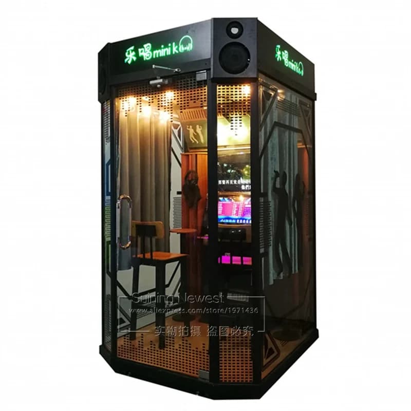 2 giocatori Jukebox a gettoni Video Musica Casa Box Pratica Canzone Sala di canto Karaoke Nero KTV Booth Macchina arcade per interni