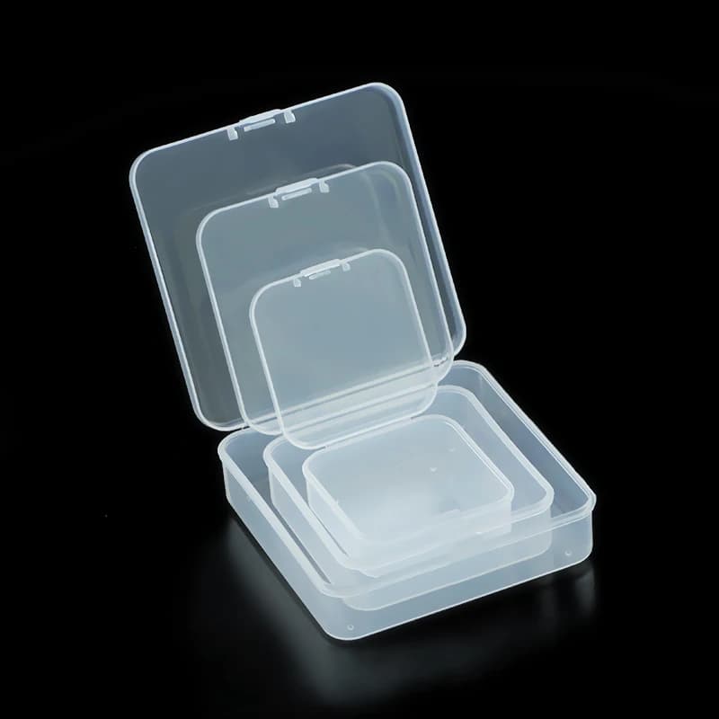 5/7/9CM square plastic 1 grid transparent storage box earring ring jewelry beads set case container display DIY accessories