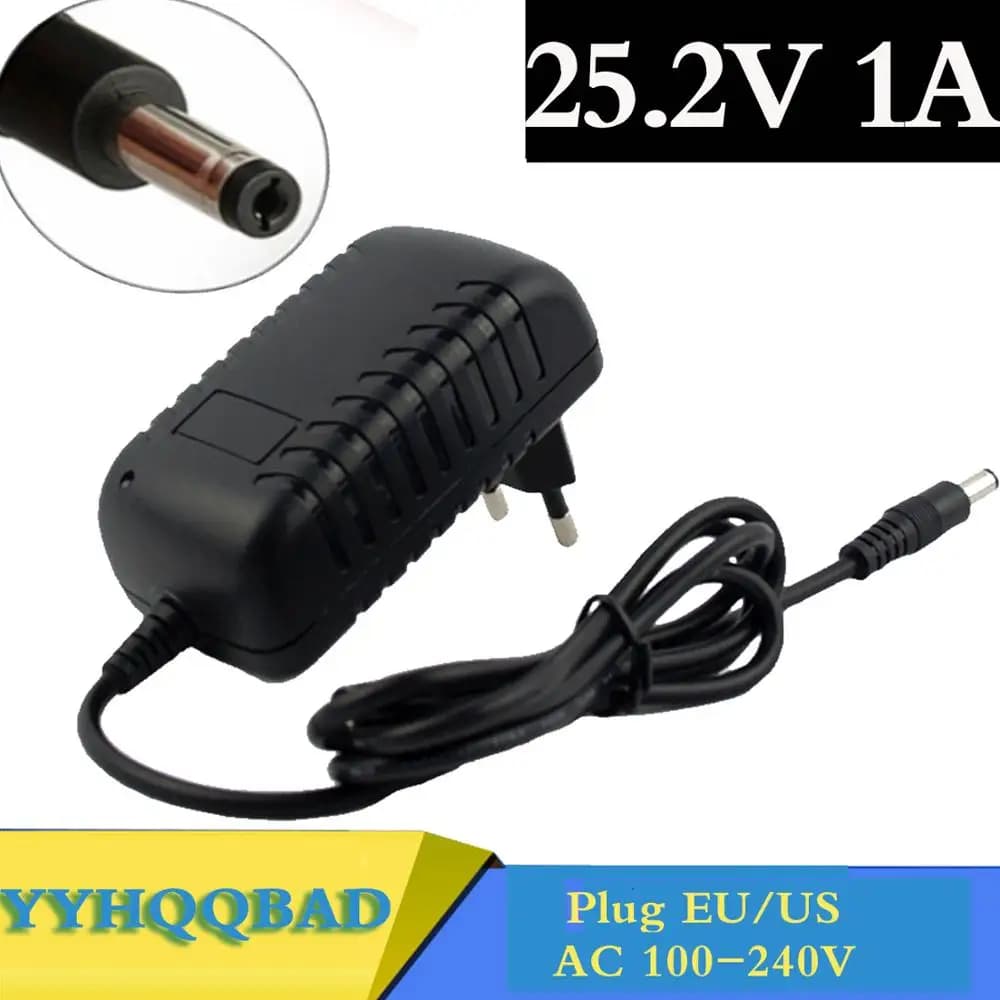 Cavo da 25,2 V 1A 5,5 * 2,1 mm Adattatore di alimentazione CA CC universale Caricatore da muro per batteria al litio Spina UE/AU/USA/Regno Unito