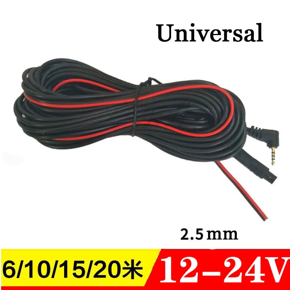 Cavo per telecamera posteriore per auto, linea di cavi, 4 PIN, 5 PIN A 2,5 mm, per DVR per auto o GPS portatile, 6/10/15/20 metri, immagine di retromarcia