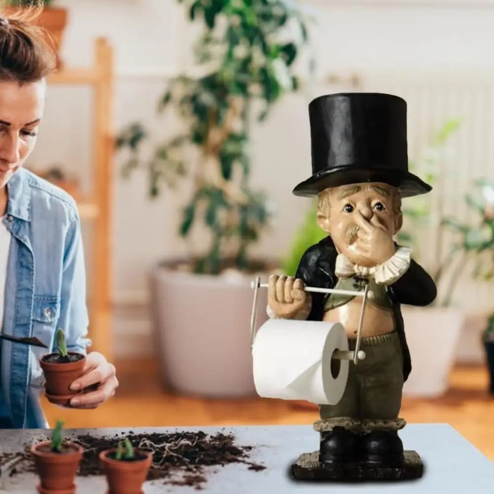Statua mestiere porta carta igienica tavolo soggiorno ufficio ristorante appeso carta simpatico vecchio forma figurina decorazioni per la casa