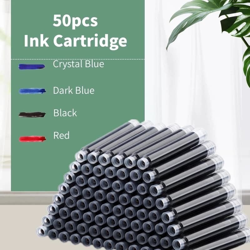 2.6/3.4mm Penna Stilografica Usa E Getta Cartuccia di Inchiostro Penna di Ricarica Nero/Rosso/Blu Set di Inchiostro Scuola Forniture Per Ufficio Regali di Cancelleria 50 pz