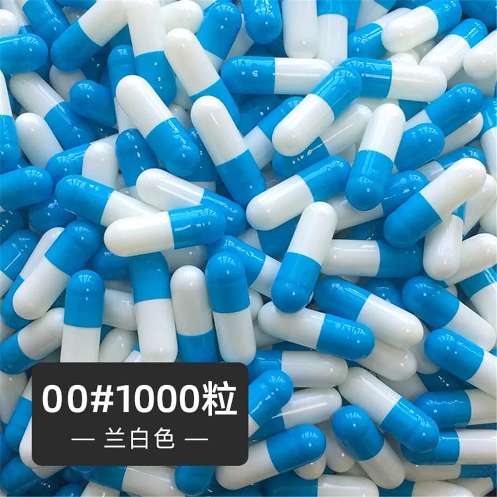 1000 pieces measuring 00 # Empty jelly capsula Empty hard jelly pills Kosher gel medicines transparent vitamins combined vegan capsules