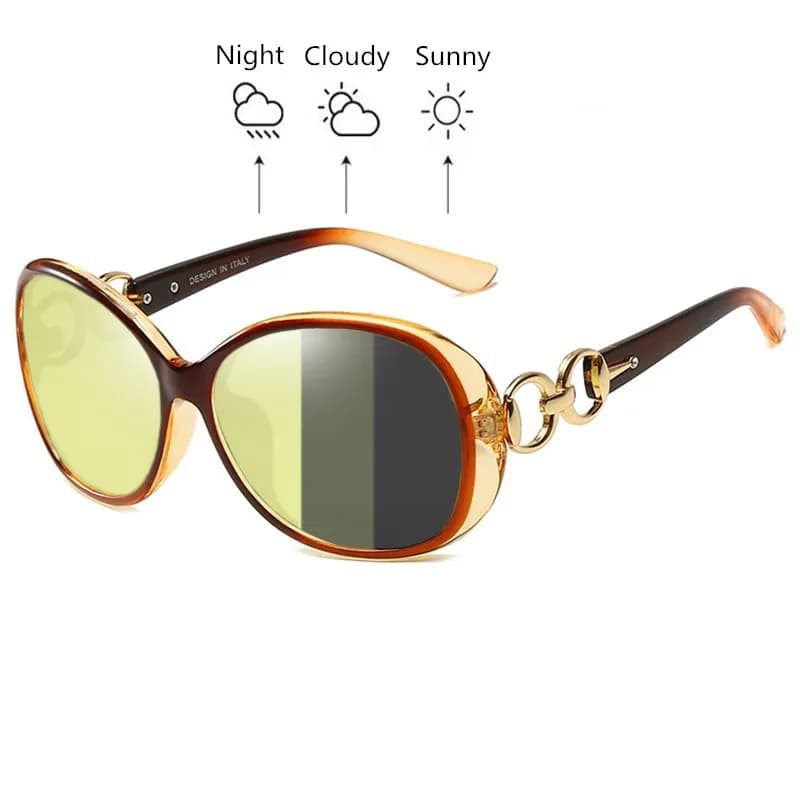 Sopretty Fotocromatiche Donne Polarizzati Occhiali per La Visione Notturna Occhiali di Guida, Tac Ovale Occhiali da Sole Oversize Occhiali Gialli UV400 S181