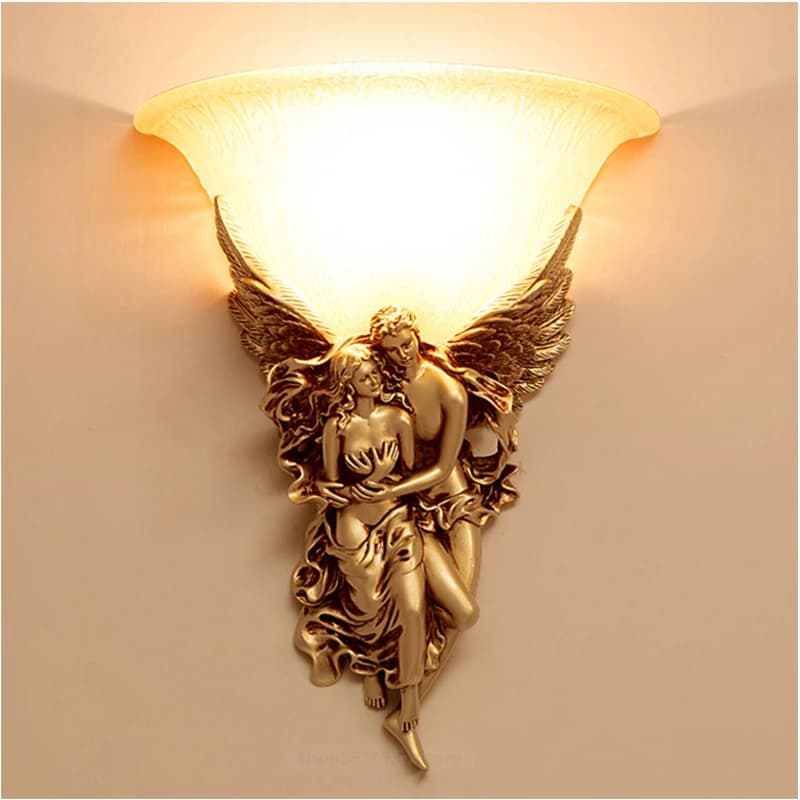 Nordic Moderno Applique da parete per la Casa Camera Da Letto Lampada Da Comodino Lampada Da Parete In Resina A Forma di Angelo di Stile Dell'europa Creativo Retro Della Parete del LED lampade