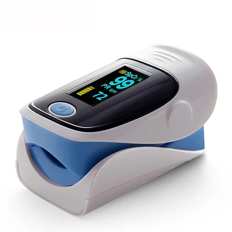 Pulsossimeter Oxygen meter in the blood from finger Oxygen meter in the blood with organic light emitter diode (OLED).