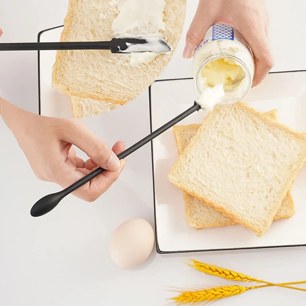 JANKNG 1/3/4Pcs Extension Mini Soft Vase Jam Cake Cream Silicone Chest Scraper Spatula Knife For Burro Kitchen Tools Accessories