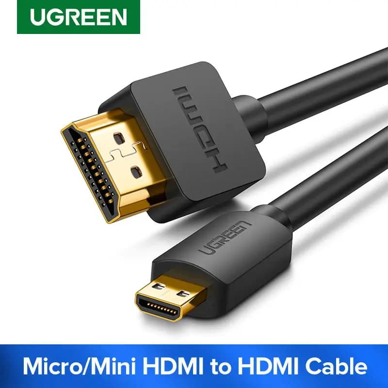 Cavo UGREEN Micro HDMI a HDMI adattatore 4K 60Hz ritorno Audio Ethernet per GoPro Raspberry Pi4 cavo Micro HDMI 4K maschio a maschio