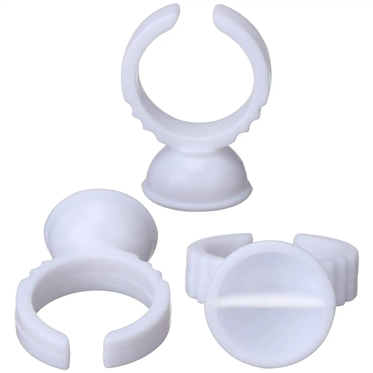 100 pcs/Bag Grafting Fin Eyelashes Extension Necklace Ring U-shaped Cup Eyelash Support Makeup Tool