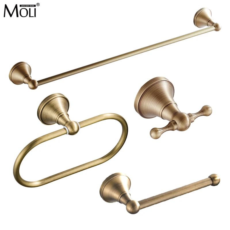 MOLI Antique Copper Robe Hook portasciugamani Bar Rack Bar scaffale porta carta velina Set di Hardware per il bagno accessori per il bagno ML710