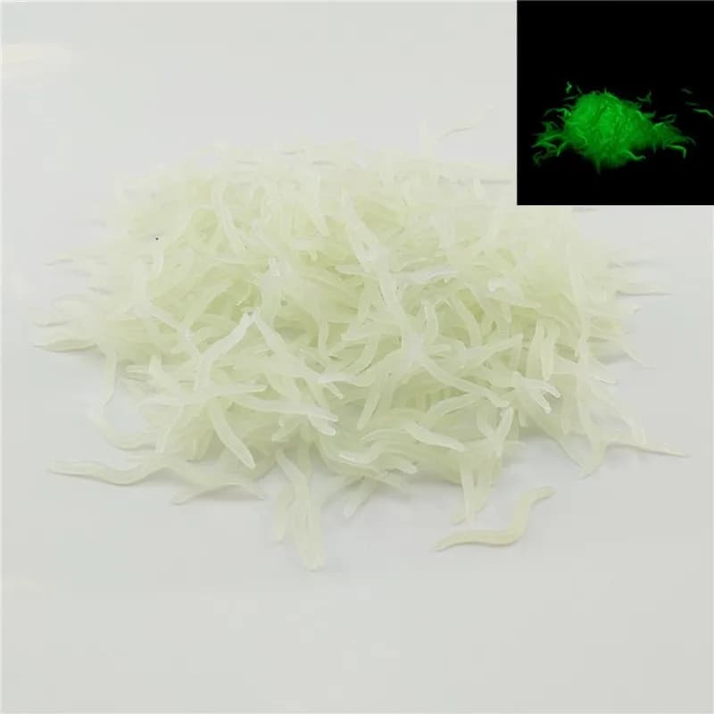 60pcs 4cm pesca Silicone simulazione luminosa odore lombrico richiamo pesce esca morbida rosso bianco vermi Isca accessori artificiali