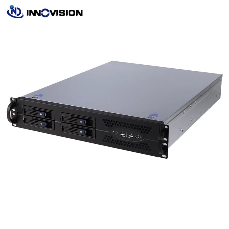 Custodia per server con montaggio su rack da 19 pollici 2U 4Bays L = 570 mm di profondità Supporto scheda madre ATX per IPFS NAS Coud Data Storage ecc.