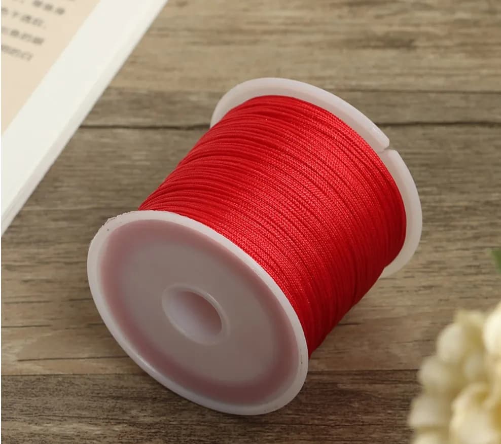 50 m/bobina 0.8mm colore rosso cavo di cotone cavo di Nylon filo filo fai da te perline braccialetto intrecciato creazione di gioielli