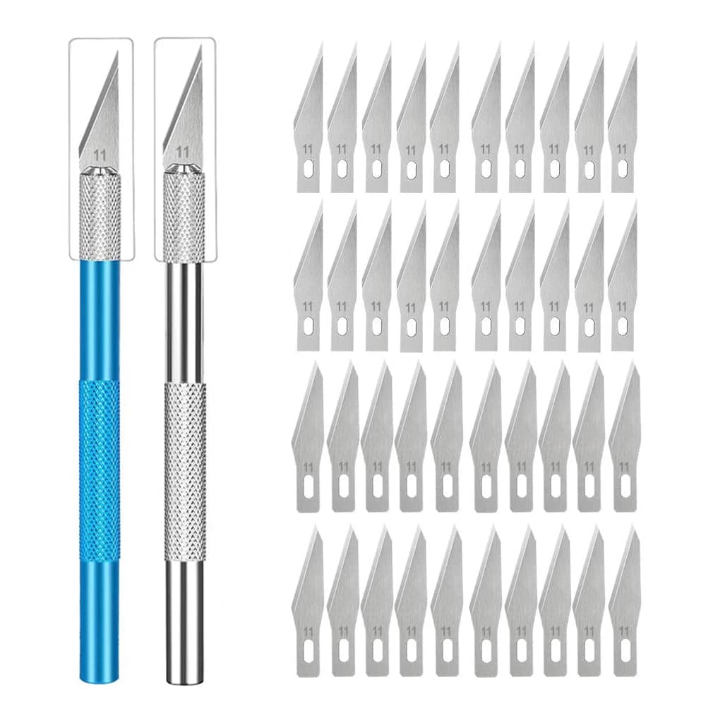 Anti-slip metal engraving knife set + 40/10 pieces # 11-blade handicraft knives for manual PCB repair tools for mobile phones