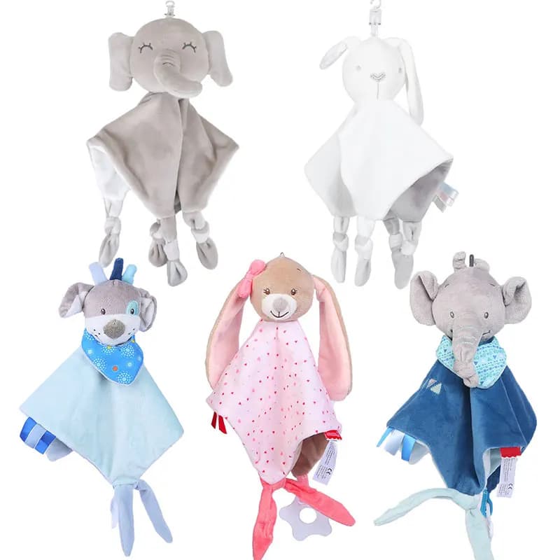 Piumino per bambini Morbido placare Asciugamano Giocattoli 0 12 mesi Giocattoli per dormire Infantile Elefante Giocattolo per bambini Coniglietto Giocattoli di peluche per bambini per neonati Giocattoli
