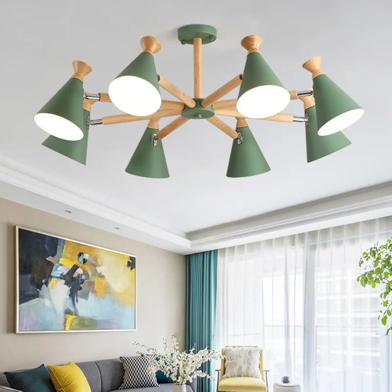 Lampada a sospensione in legno nordico scandinavo per camera da letto, soggiorno, cucina, interni, decorazioni per la casa, applique in ferro, luci a sospensione a soffitto