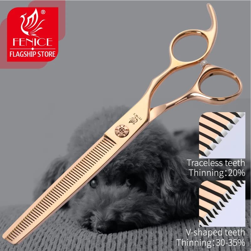 Fenice 6.5/7.0 forbici per diradamento professionale per toelettatura di animali domestici per cani taglio di capelli taglio di capelli acciaio inossidabile JP440C