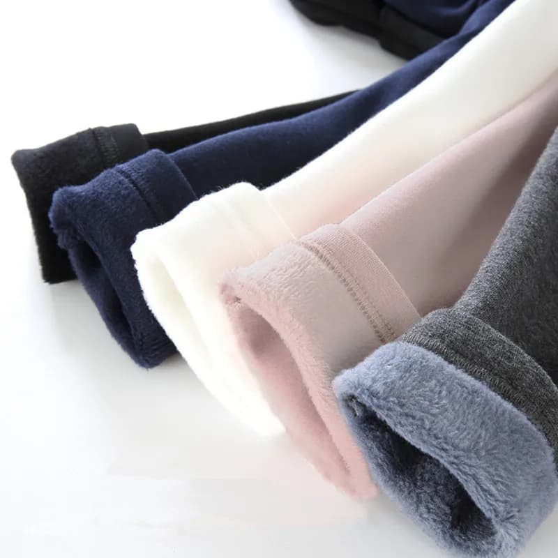 2023 Pantaloni da ragazza, Pantaloni caldi ispessiti invernali per bambini, Leggings caldi elastici rosa blu navy, Pantaloni per piedi da ragazzo