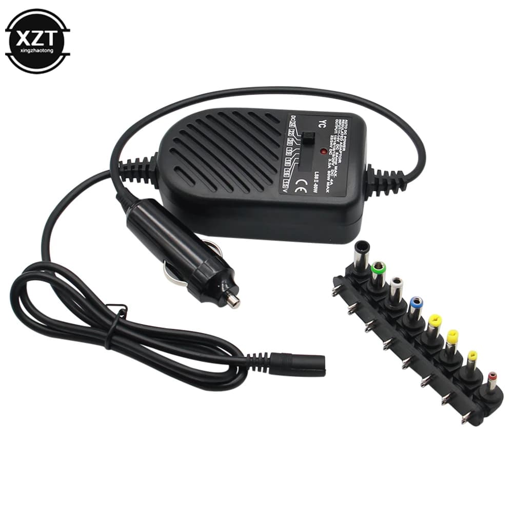 Caricatore portatile universale da 80 W LED Adattatore per auto per auto Set di adattatori di alimentazione regolabili 8 spine staccabili Notebook portatile per auto