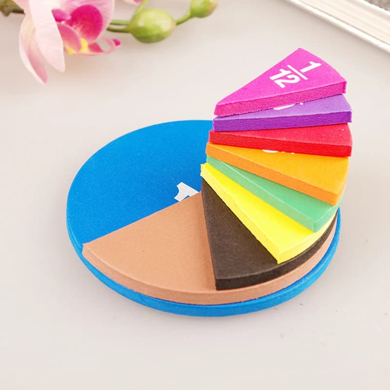 51 pezzi EVA a forma rotonda frazioni strumento dimostratore Montessori matematica frazionaria giocattoli educativi strumento di apprendimento per bambini