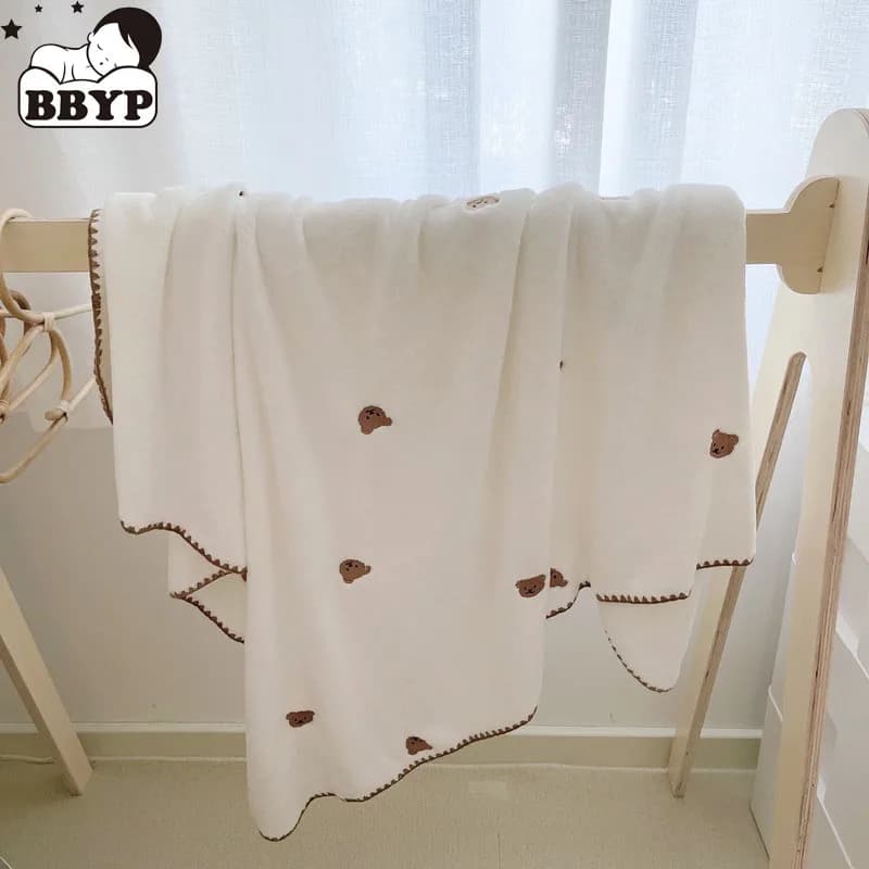 Coperte per fasciare l'orso del fumetto del neonato Coperte per fasciatoio per bambini morbide Coperte per biancheria da letto per passeggino per bambini
