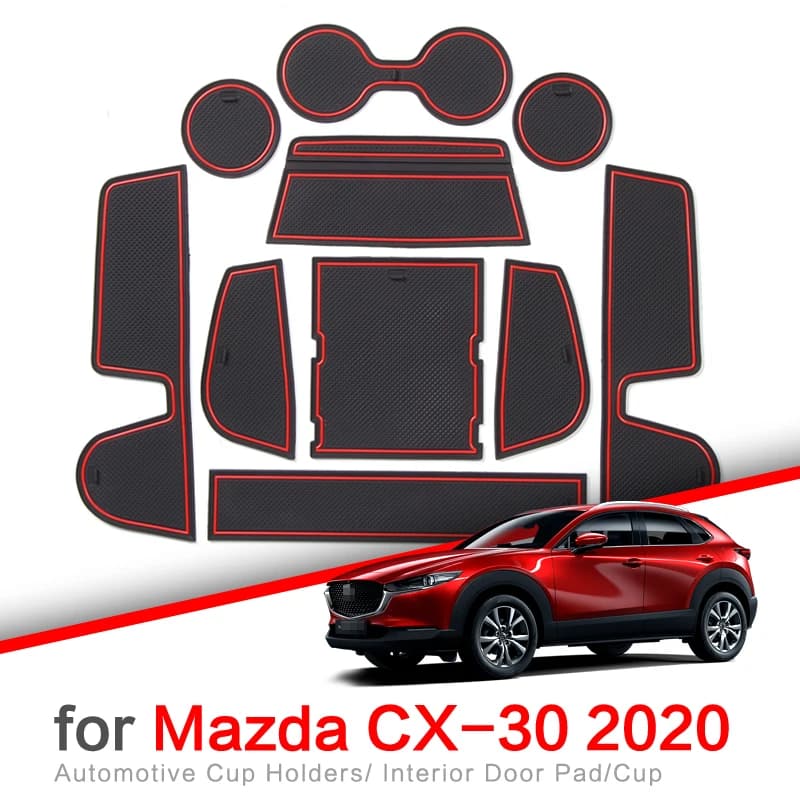 ZUNDUO Auto Anti-Slip Gate Slot Cup Zerbino for Mazda CX-30 2019-2024 CX30 CX 30 Accessories Scanning Door Anti-Slip Pads