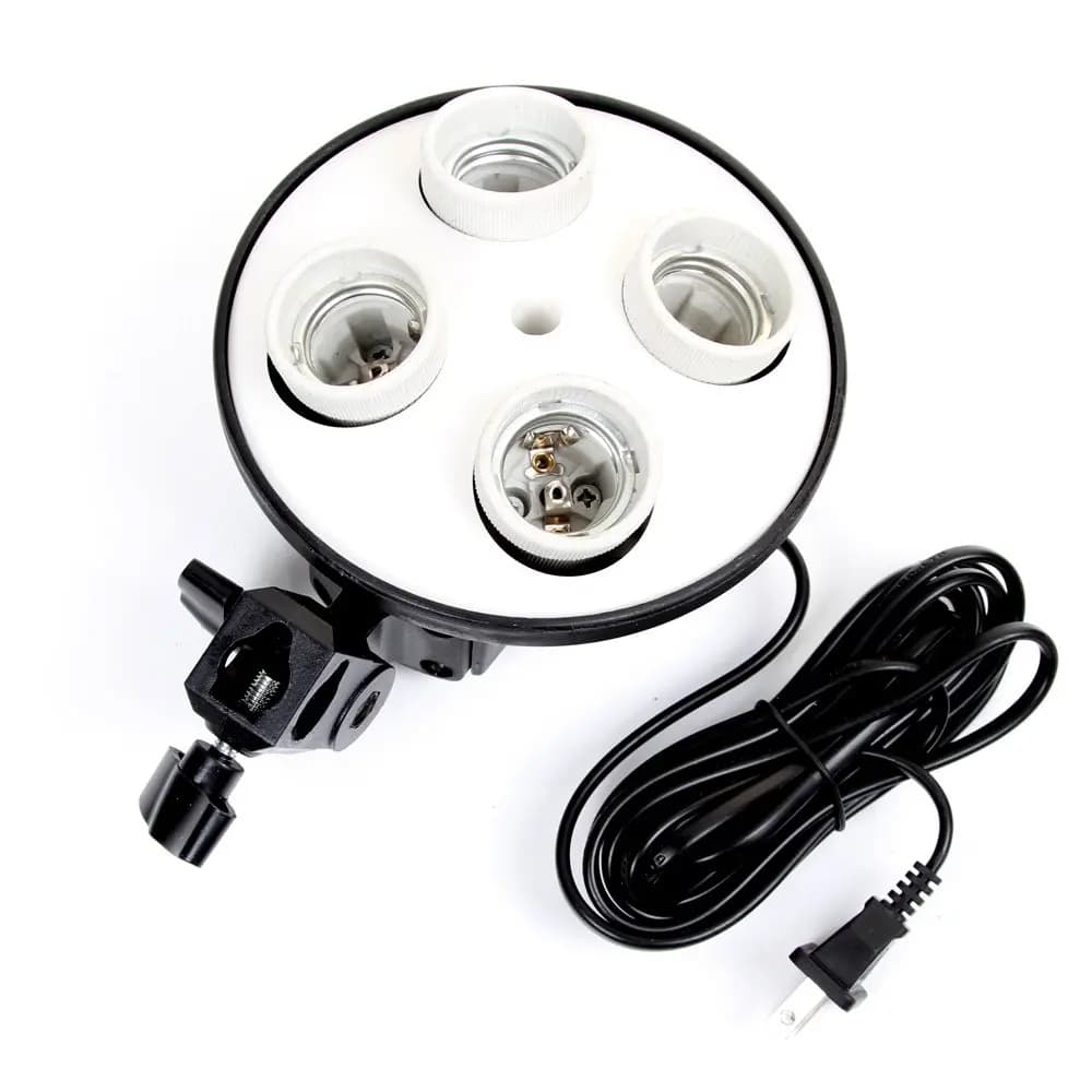 Base E27 Quattro portalampada Lampadina da utilizzare per kit Softbox 4 in 1 per studio fotografico