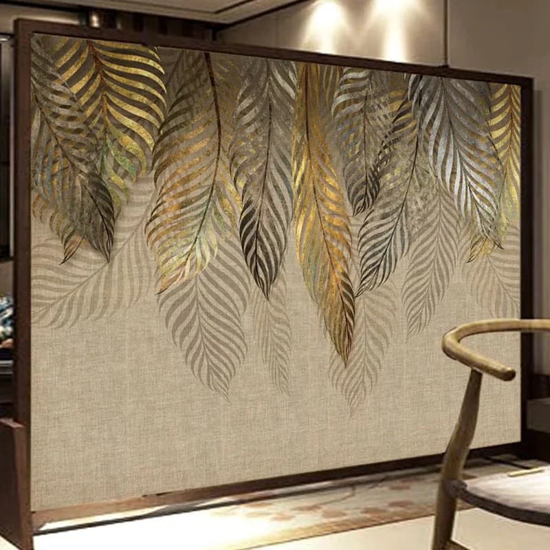Carta da parati murale personalizzata per pareti della camera da letto 3D arte moderna foglie TV sfondo pittura murale soggiorno camera da letto decorazioni per la casa carta