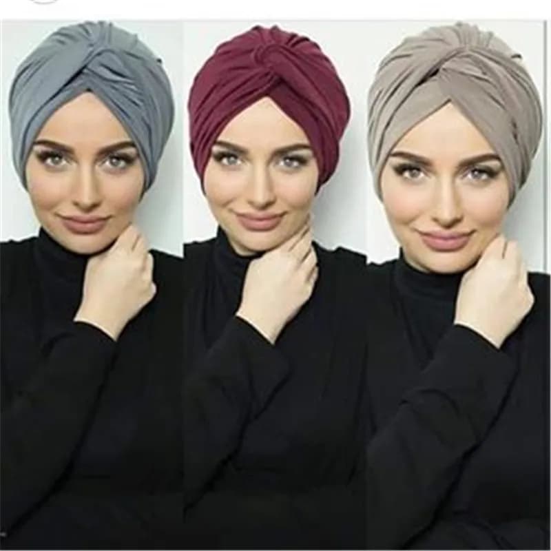 Donne musulmane in pelle scamosciata interna Hijab Caps femminile avvolge la testa sciarpe Turbante Mujer India Africain cappello Turbante Femme Musulman