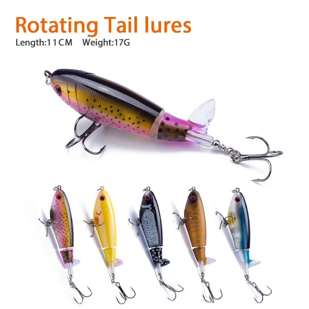 Hanlin 1 pz Whopper Plopper 11cm/17g Top Water Popper Fishing Lure Hard Bait Wobblers rotante Soft Tail attrezzatura da pesca branzino
