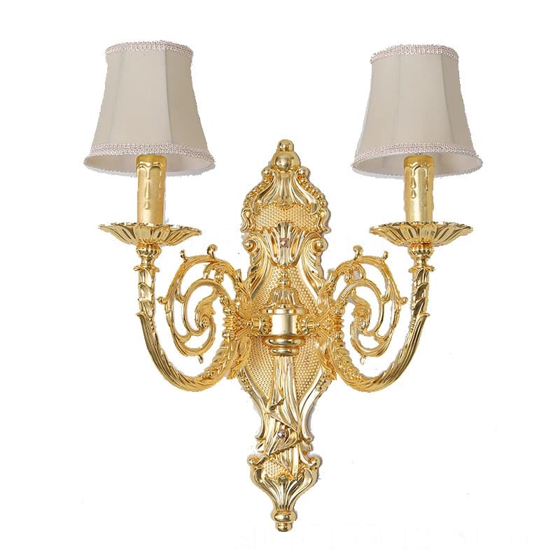 Lampada da parete a LED di lusso nordica in lega di zinco decorazione da parete dorata applique da parete a specchio illuminazione interna moderna lampada a candela