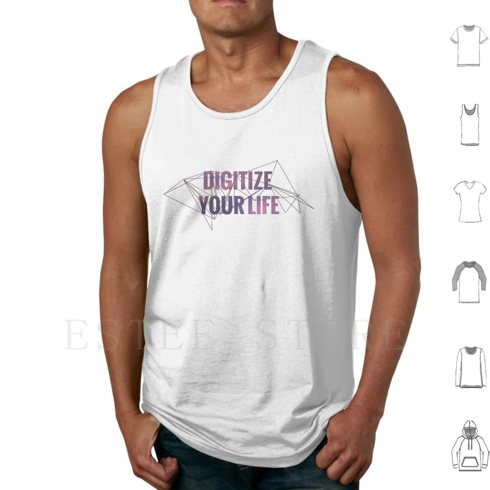 Digitize Your Life Tank Tops Vest Cotton Digitize Life Lines Spectrum